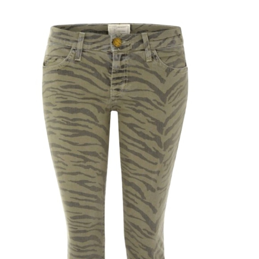 current elliott the ankle skinny dusty olive zebra jeans 29